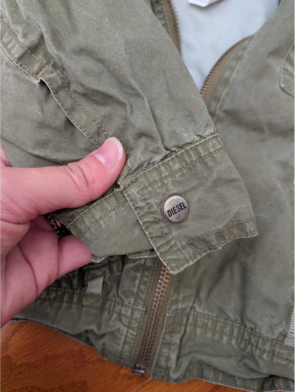 Diesel Boys 2T Hooded Cotton Ripstop in Olive Army Green Indie Designer Motocore